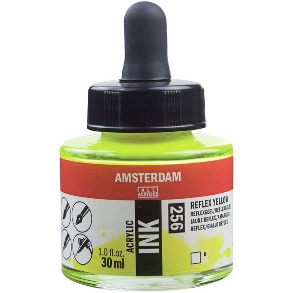 Amsterdam Acrylic Ink 30ml-Reflex Yellow, Royal Talens, Mfr#: AAI30-02560